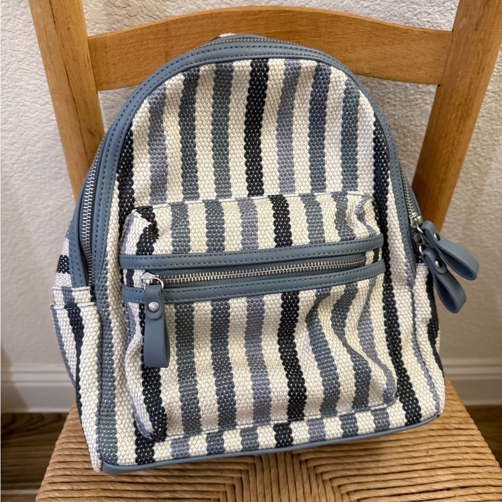 Moda Luxe Striped Mini Backpack NEW
